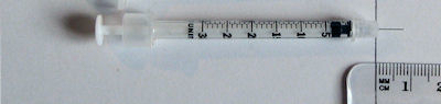 BD Ultrafine II insulin syringes, half-unit markings