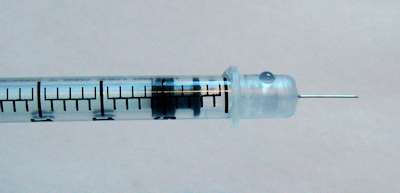 Close-up, measured to two units of insulin