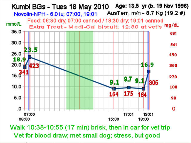 Kumbi - glucose on vet trip day