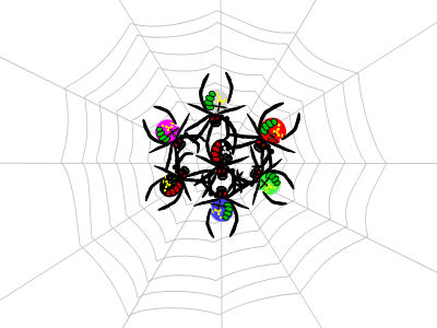 Spiders huddle to begin the brush-forming