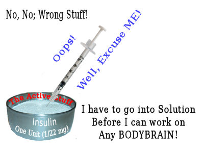 Syringe attempts to draw active insulin crystals